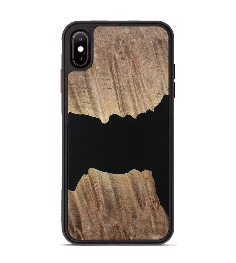 iPhone Xs Max Wood Phone Case - Hulda (Pure Black, 730854)