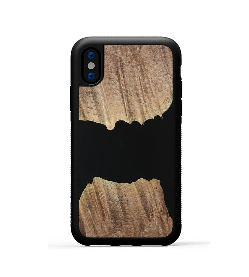 iPhone Xs Wood Phone Case - Hulda (Pure Black, 730854)