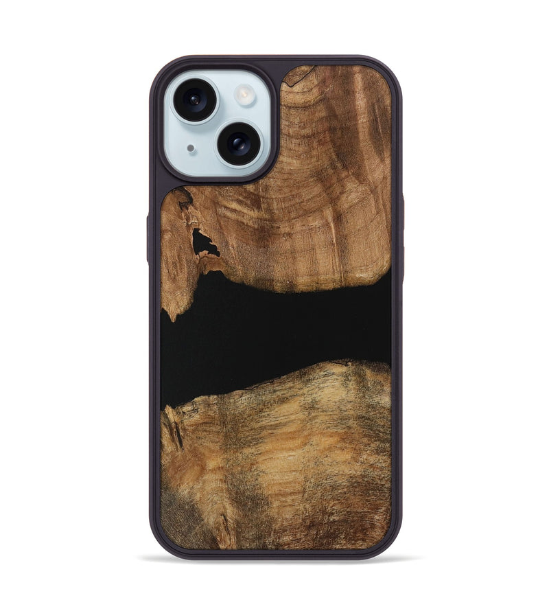 iPhone 15 Wood Phone Case - Camala (Pure Black, 730856)