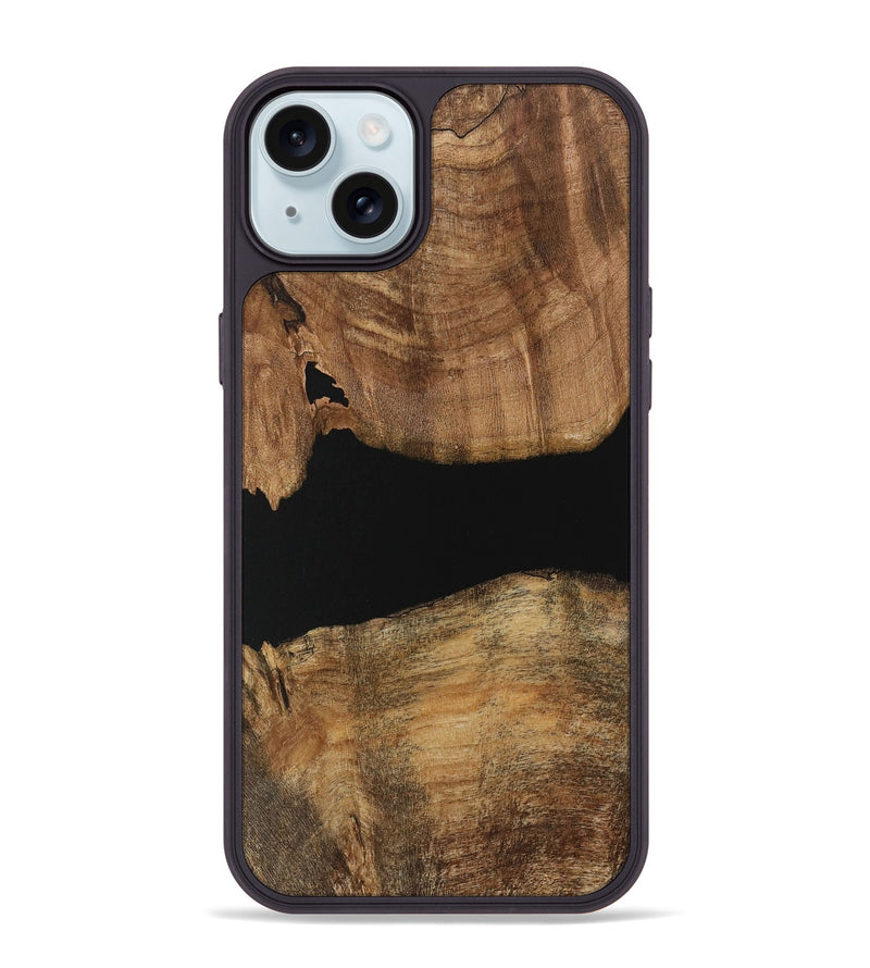 iPhone 15 Plus Wood Phone Case - Camala (Pure Black, 730856)