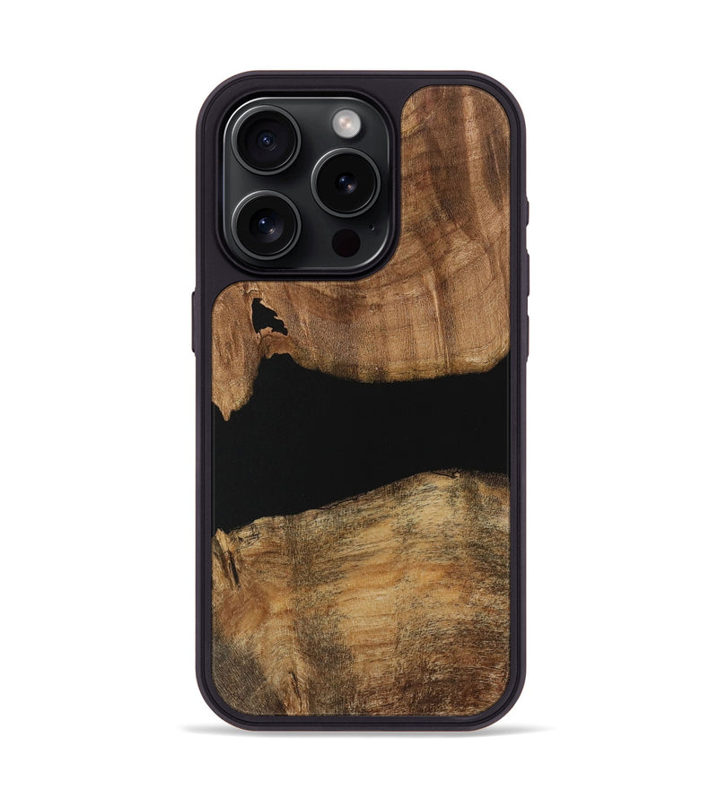 iPhone 15 Pro Wood Phone Case - Camala (Pure Black, 730856)