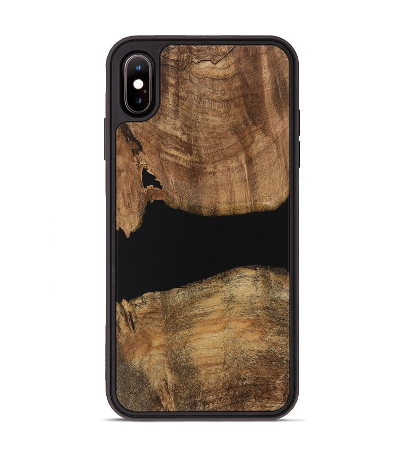 iPhone Xs Max Wood Phone Case - Camala (Pure Black, 730856)