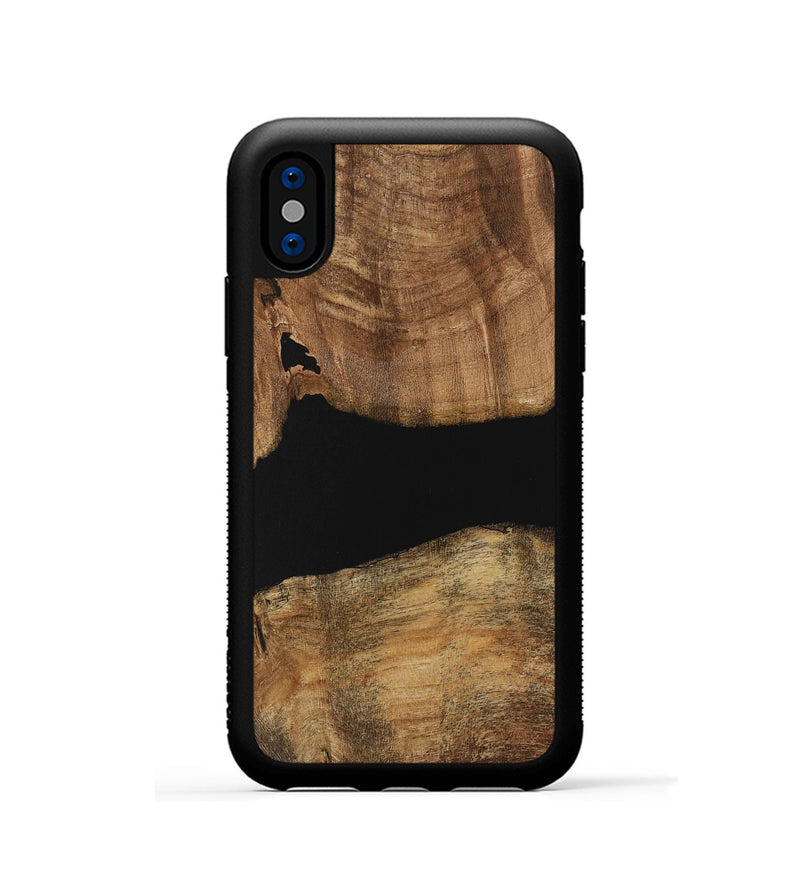 iPhone Xs Wood Phone Case - Camala (Pure Black, 730856)