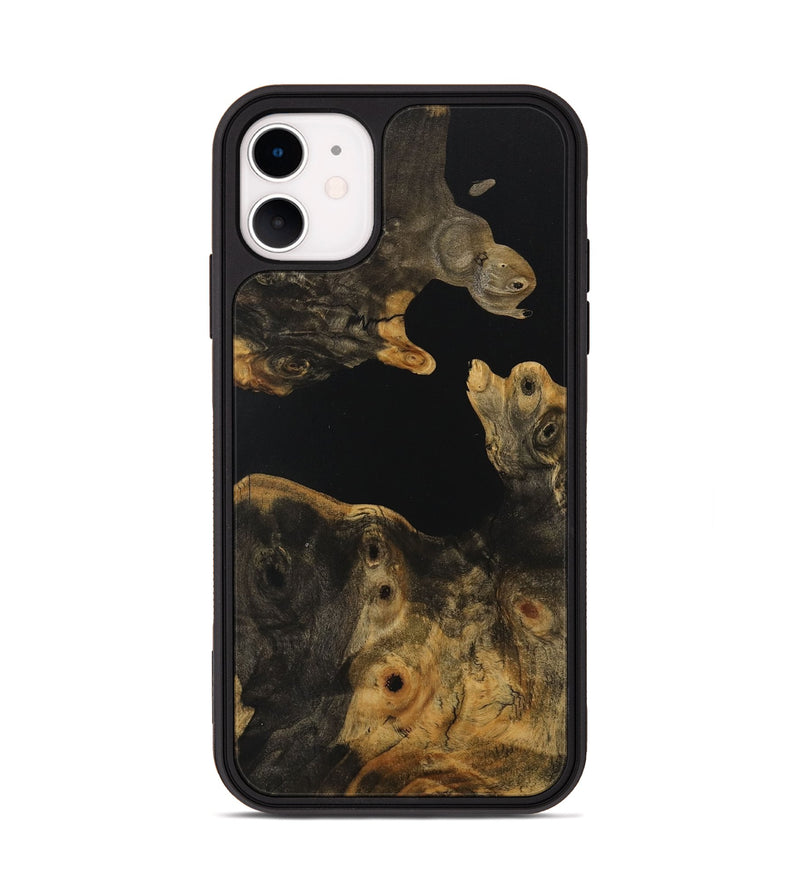 iPhone 11 Wood Phone Case - Angelia (Pure Black, 730858)