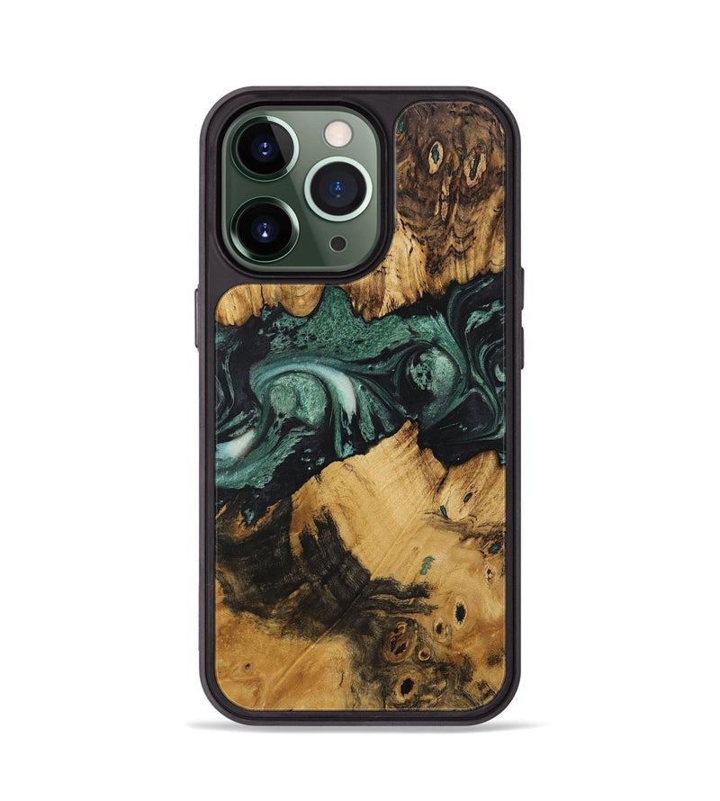 iPhone 13 Pro Wood Phone Case - Bhagvat (Green, 730859)