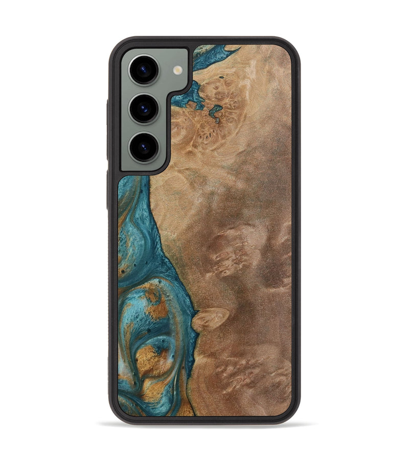 Galaxy S23 Plus Wood Phone Case - Clareta (Teal & Gold, 730865)