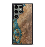 Galaxy S24 Ultra Wood Phone Case - Clareta (Teal & Gold, 730865)