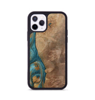 iPhone 11 Pro Wood Phone Case - Clareta (Teal & Gold, 730865)