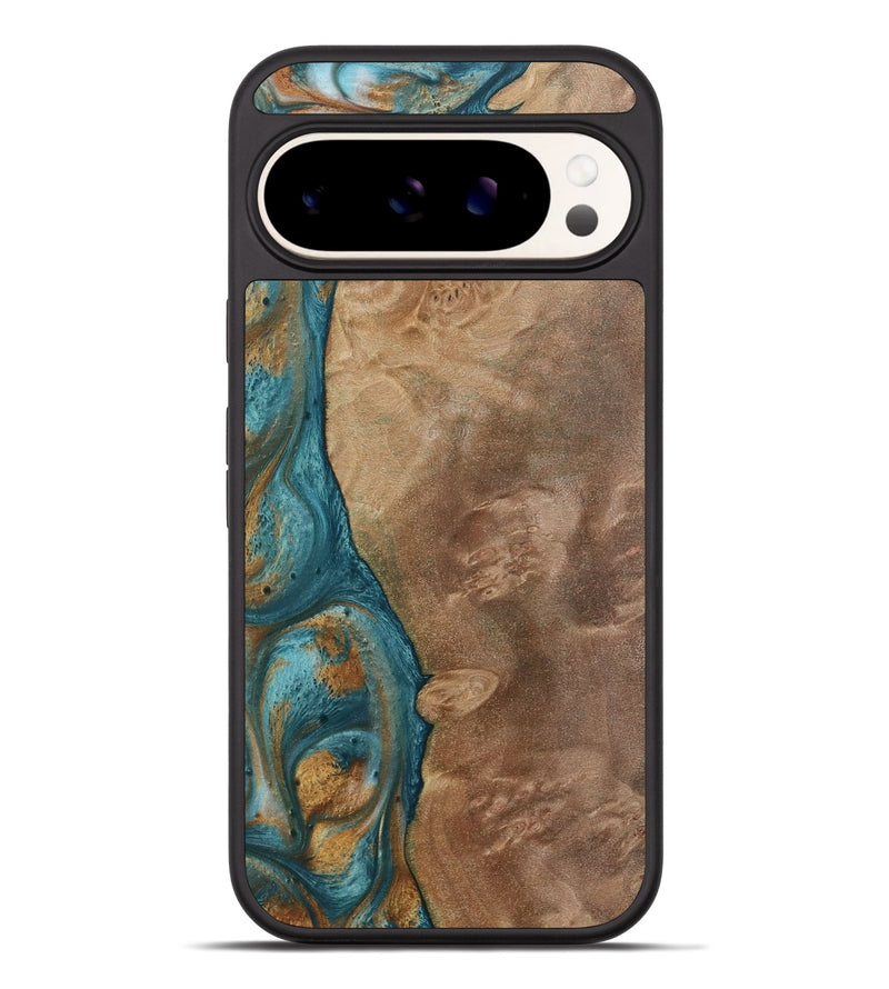 Pixel 9 Pro XL Wood Phone Case - Clareta (Teal & Gold, 730865)