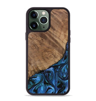 iPhone 13 Pro Max Wood Phone Case - Flss (Blue, 730869)