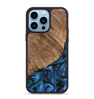 iPhone 14 Pro Max Wood Phone Case - Flss (Blue, 730869)