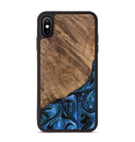 iPhone Xs Max Wood Phone Case - Flss (Blue, 730869)