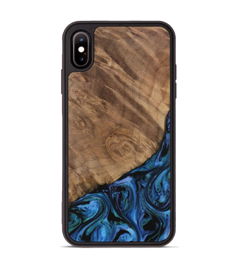 iPhone Xs Max Wood Phone Case - Flss (Blue, 730869)