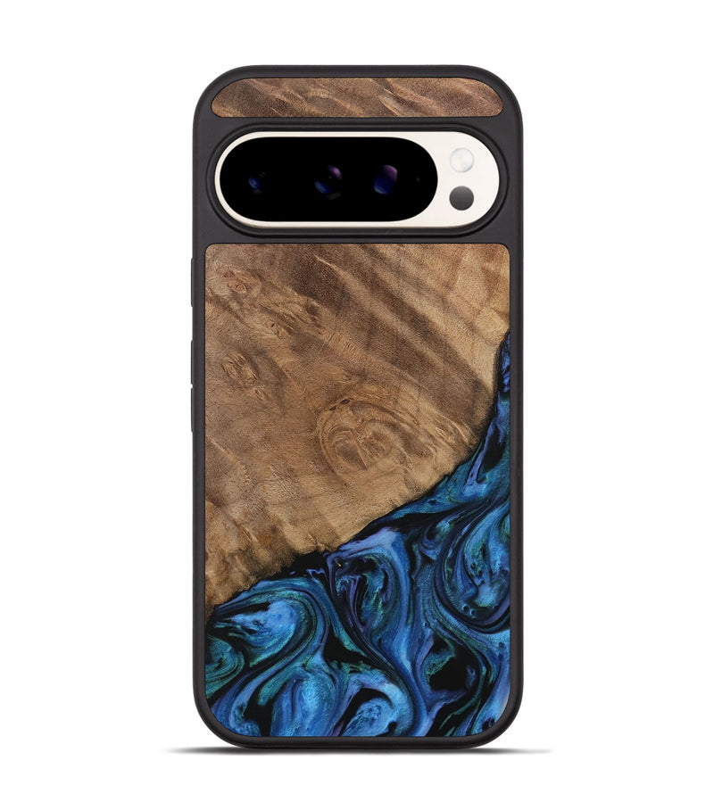 Pixel 9 Wood Phone Case - Flss (Blue, 730869)