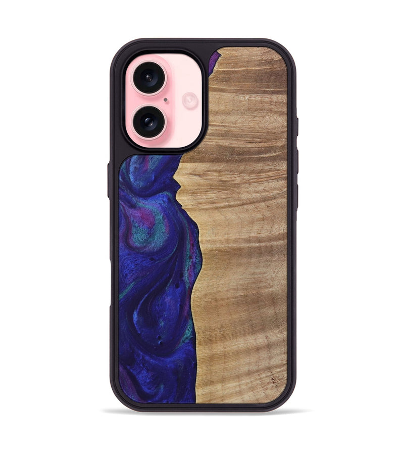 iPhone 16 Wood Phone Case - Dessa (Purple, 730872)