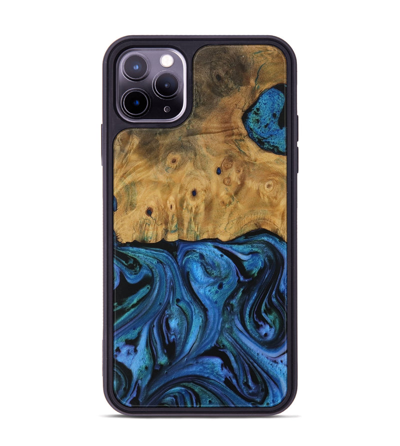 iPhone 11 Pro Max Wood Phone Case - Charly (Blue, 730873)