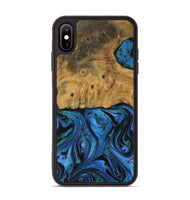 iPhone Xs Max Wood Phone Case - Charly (Blue, 730873)