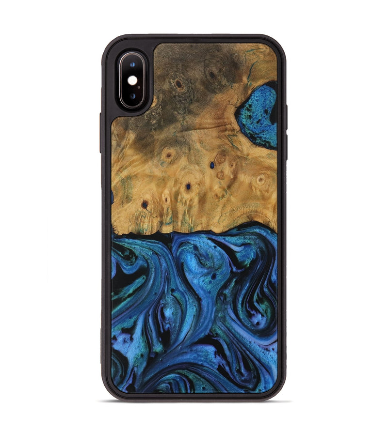 iPhone Xs Max Wood Phone Case - Charly (Blue, 730873)