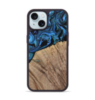 iPhone 15 Wood Phone Case - Flying (Blue, 730874)