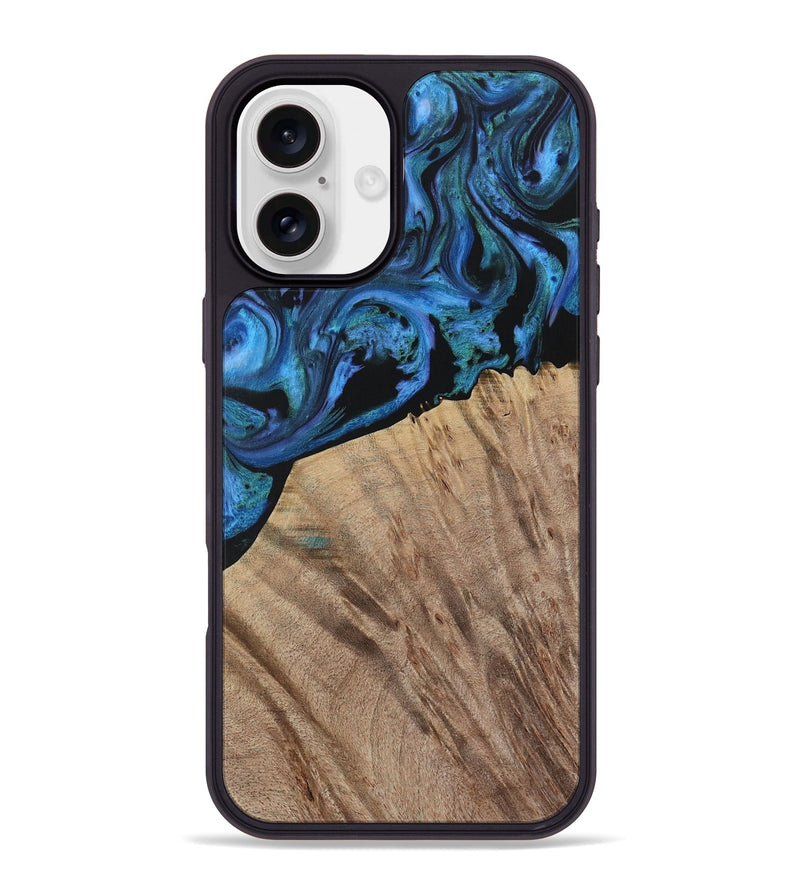 iPhone 16 Plus Wood Phone Case - Flying (Blue, 730874)