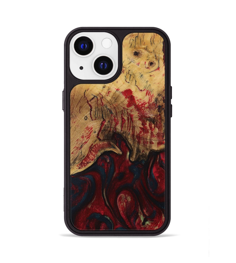 iPhone 13 Wood Phone Case - Emelda (Red, 730882)