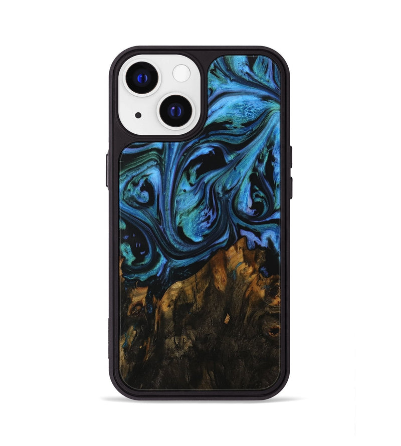 iPhone 13 Wood Phone Case - Renaldo (Blue, 730887)