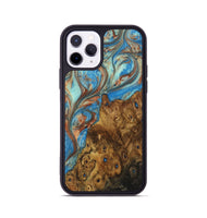 iPhone 11 Pro Wood Phone Case - Shafter (Teal & Gold, 730888)