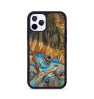 iPhone 11 Pro Wood Phone Case - Azaria (Teal & Gold, 730889)