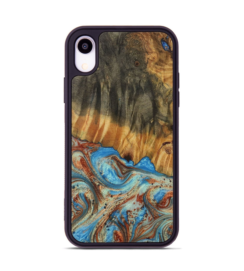 iPhone Xr Wood Phone Case - Azaria (Teal & Gold, 730889)