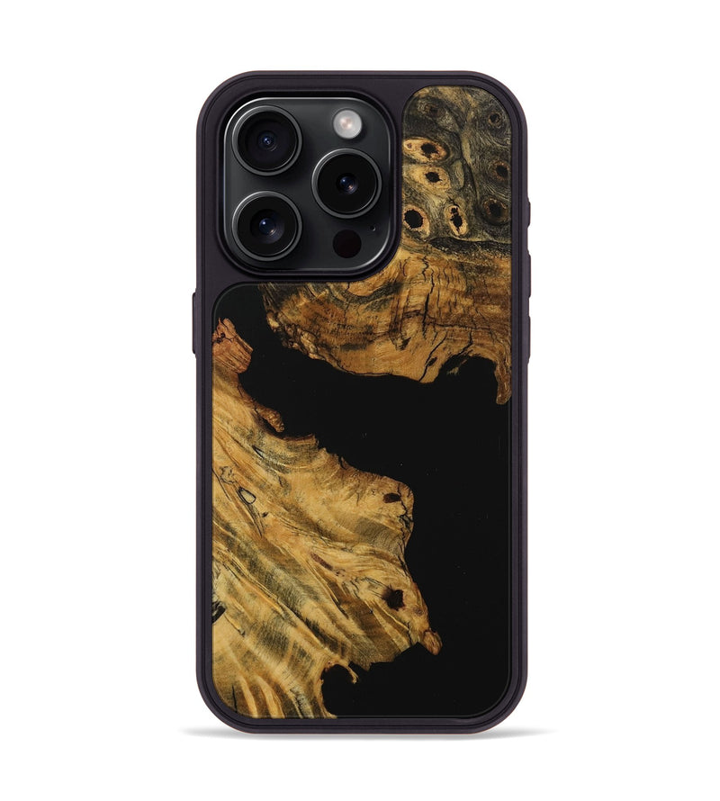 iPhone 15 Pro Wood Phone Case - Ayanna (Pure Black, 730892)