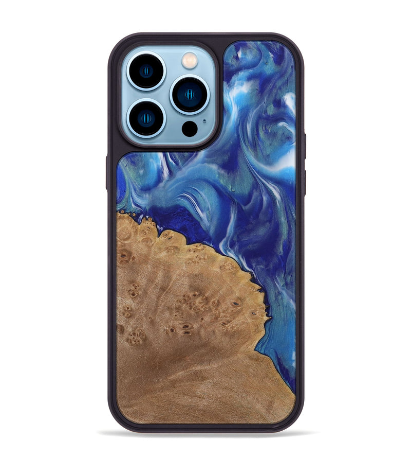 iPhone 14 Pro Max Wood Phone Case - Rodi (Blue, 730894)