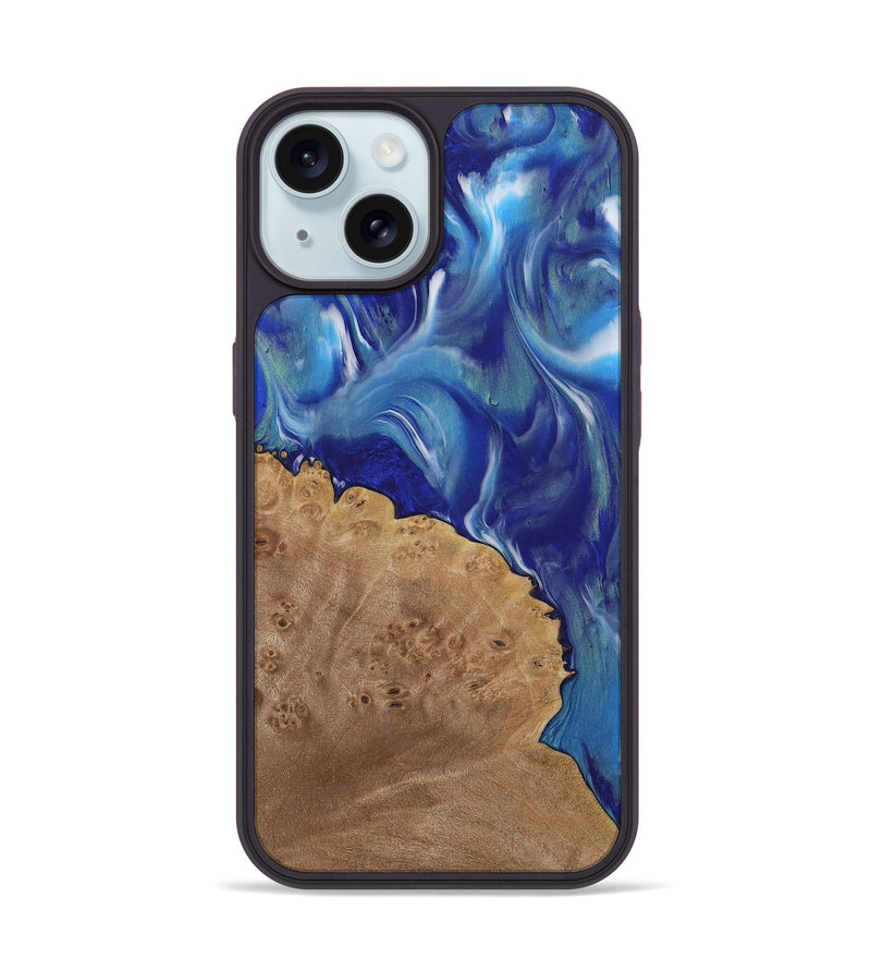 iPhone 15 Wood Phone Case - Rodi (Blue, 730894)