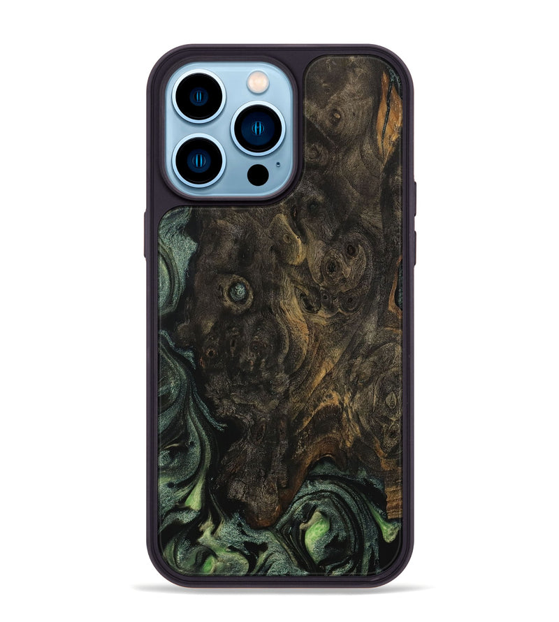 iPhone 14 Pro Max Wood Phone Case - Riyaz (Green, 730896)