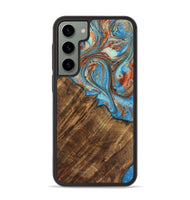 Galaxy S23 Plus Wood Phone Case - Ibrahim (Teal & Gold, 730898)