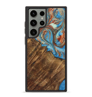 Galaxy S23 Ultra Wood Phone Case - Ibrahim (Teal & Gold, 730898)