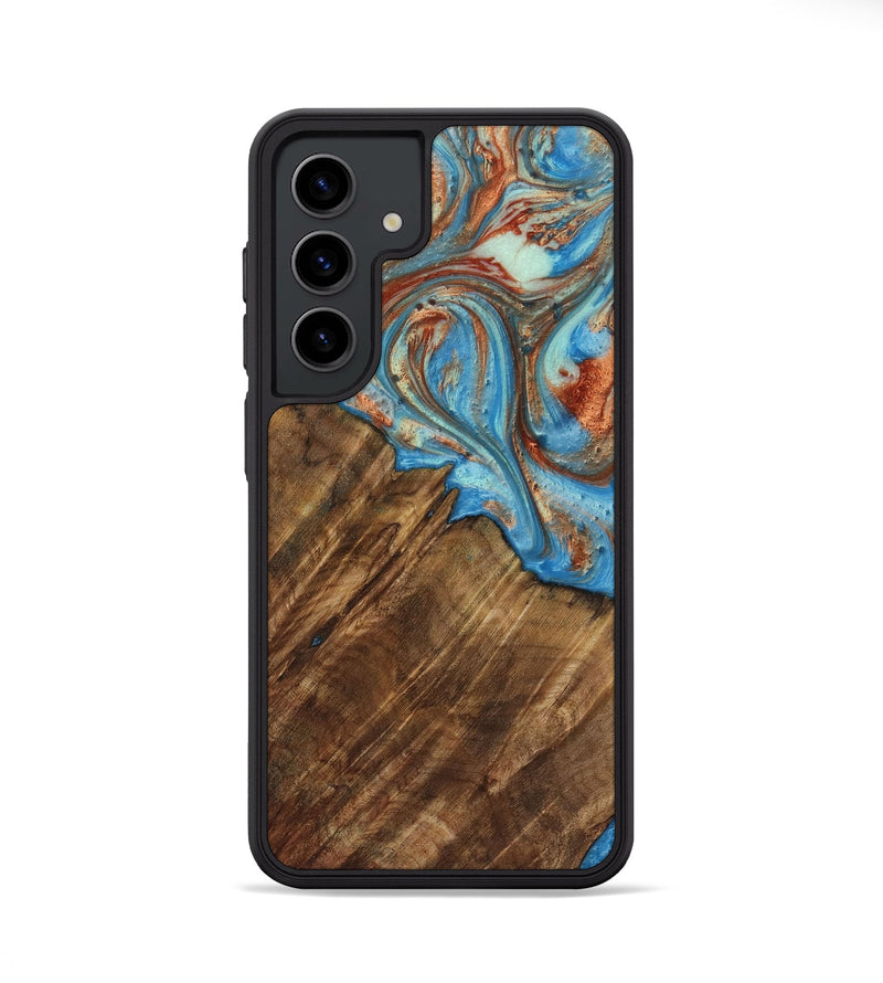 Galaxy S24 Wood Phone Case - Ibrahim (Teal & Gold, 730898)