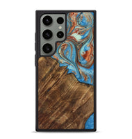 Galaxy S24 Ultra Wood Phone Case - Ibrahim (Teal & Gold, 730898)