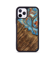 iPhone 11 Pro Wood Phone Case - Ibrahim (Teal & Gold, 730898)