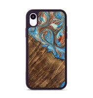 iPhone Xr Wood Phone Case - Ibrahim (Teal & Gold, 730898)