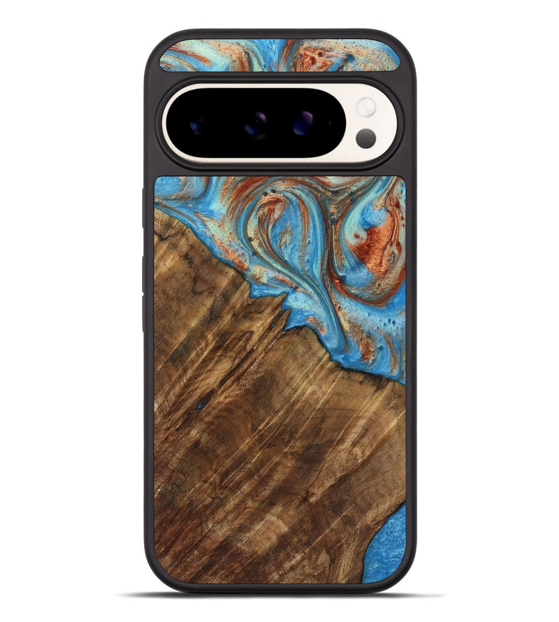 Pixel 9 Pro XL Wood Phone Case - Ibrahim (Teal & Gold, 730898)