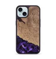 iPhone 15 Wood Phone Case - Tido (Purple, 730902)