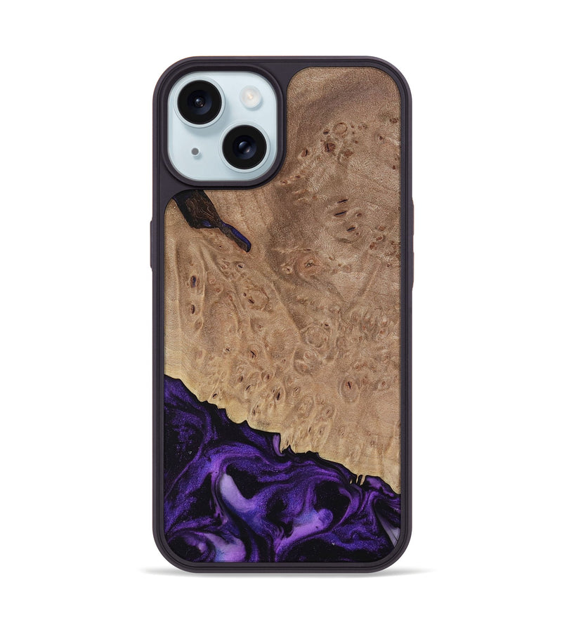 iPhone 15 Wood Phone Case - Tido (Purple, 730902)