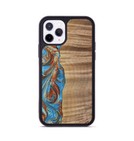 iPhone 11 Pro Wood Phone Case - Morgan (Teal & Gold, 730903)