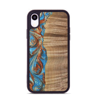 iPhone Xr Wood Phone Case - Morgan (Teal & Gold, 730903)