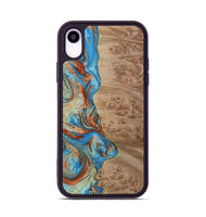 iPhone Xr Wood Phone Case - Tsing (Teal & Gold, 730904)