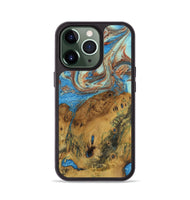 iPhone 13 Pro Wood Phone Case - Erle (Teal & Gold, 730910)