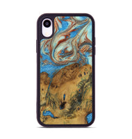 iPhone Xr Wood Phone Case - Erle (Teal & Gold, 730910)