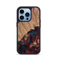 iPhone 14 Pro Wood Phone Case - Laron (Red, 730911)