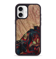 iPhone 16 Plus Wood Phone Case - Laron (Red, 730911)