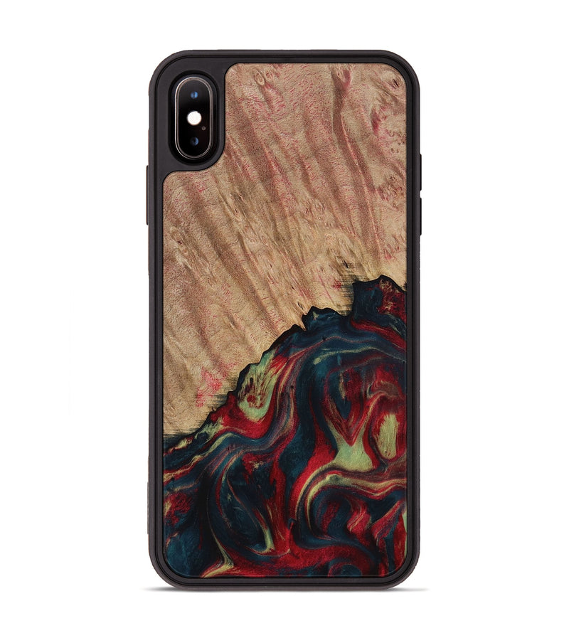 iPhone Xs Max Wood Phone Case - Laron (Red, 730911)